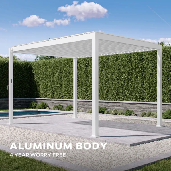 111S Outdoor Aluminum Pergola with Adjustable Louvered Roof - Image 3