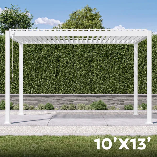 111S Outdoor Aluminum Pergola with Adjustable Louvered Roof - Image 4